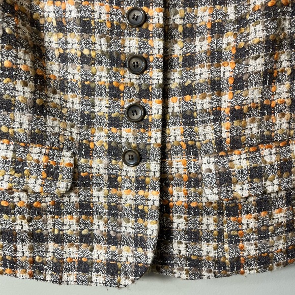 LOFT Petite 6/8 Wool Blend Tweed Skirt Suit Jacket Skirt Neutral Classic Chic - Picture 9 of 16